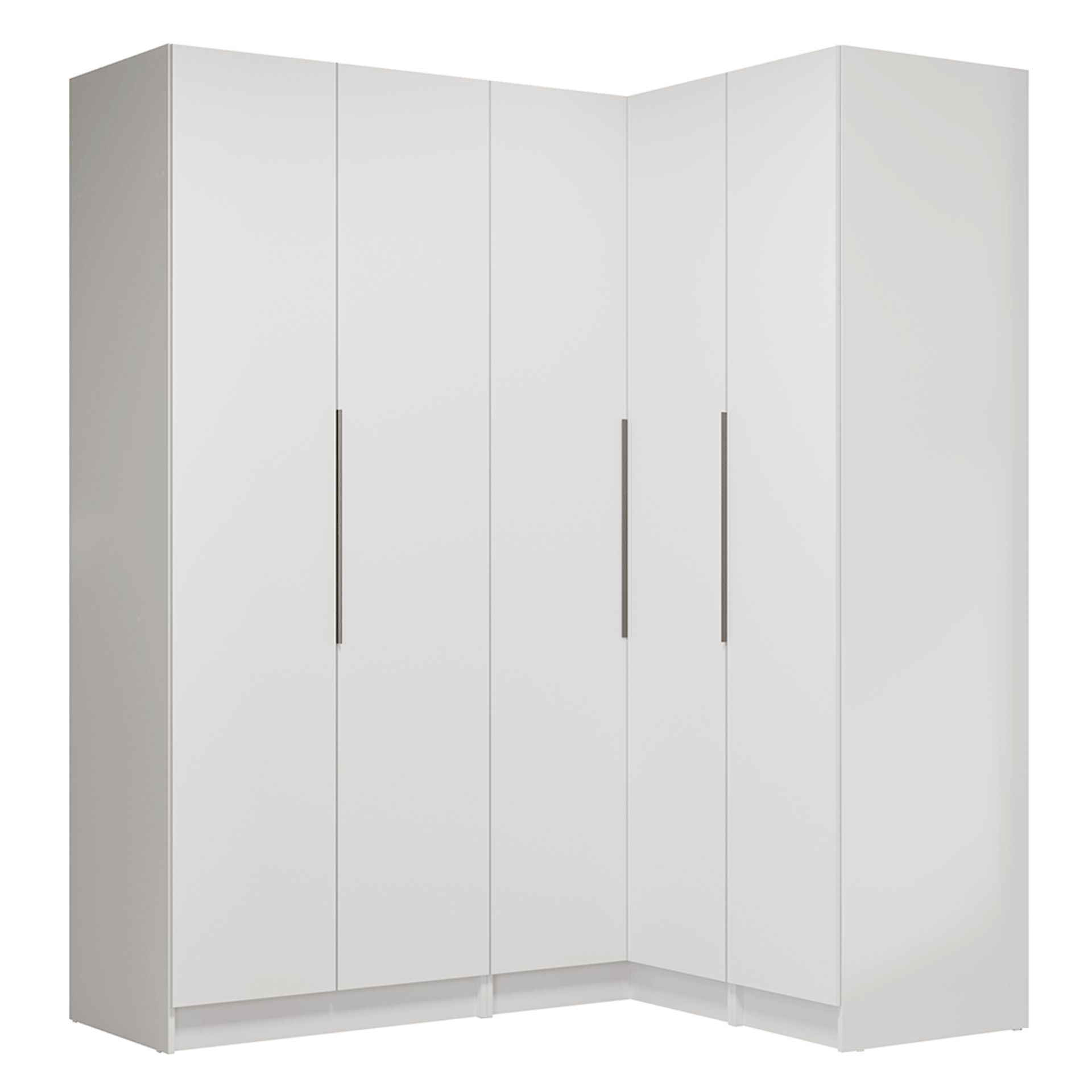 Image of Guarda-Roupa Modulado de Canto 310 cm 5 Portas 2 Gavetas Branco Neo Madesa 02